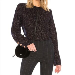 Rag & Bone Metallic Merino Wool Blend Sweater